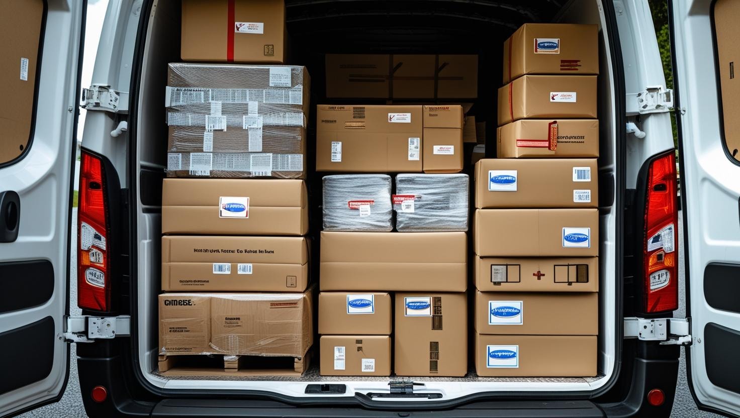 Van full of delivery package